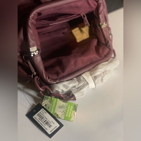 Badgley Mischka Women’s Burgundy Vegan Leather, Ruched Convertible Clutch NWT - Picture 6 of 6